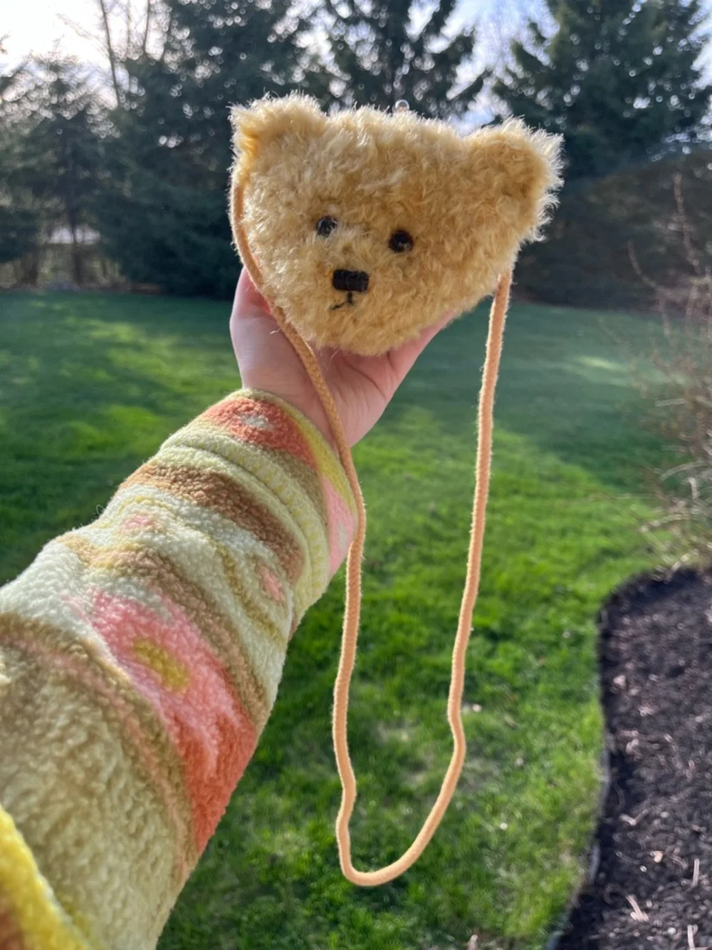 Vintage 90s Gund Teddy Bag Teddy bear plush stuffed animal crossbody purse bag - Picture 5 of 12